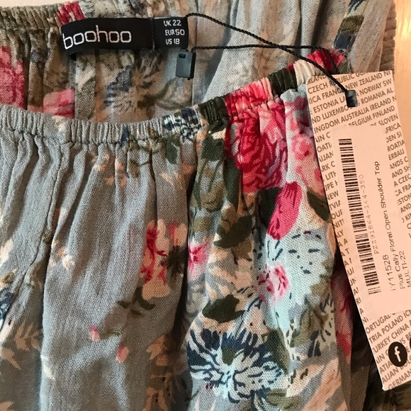 Floral Open Shoulder Top - Picture 4 of 4